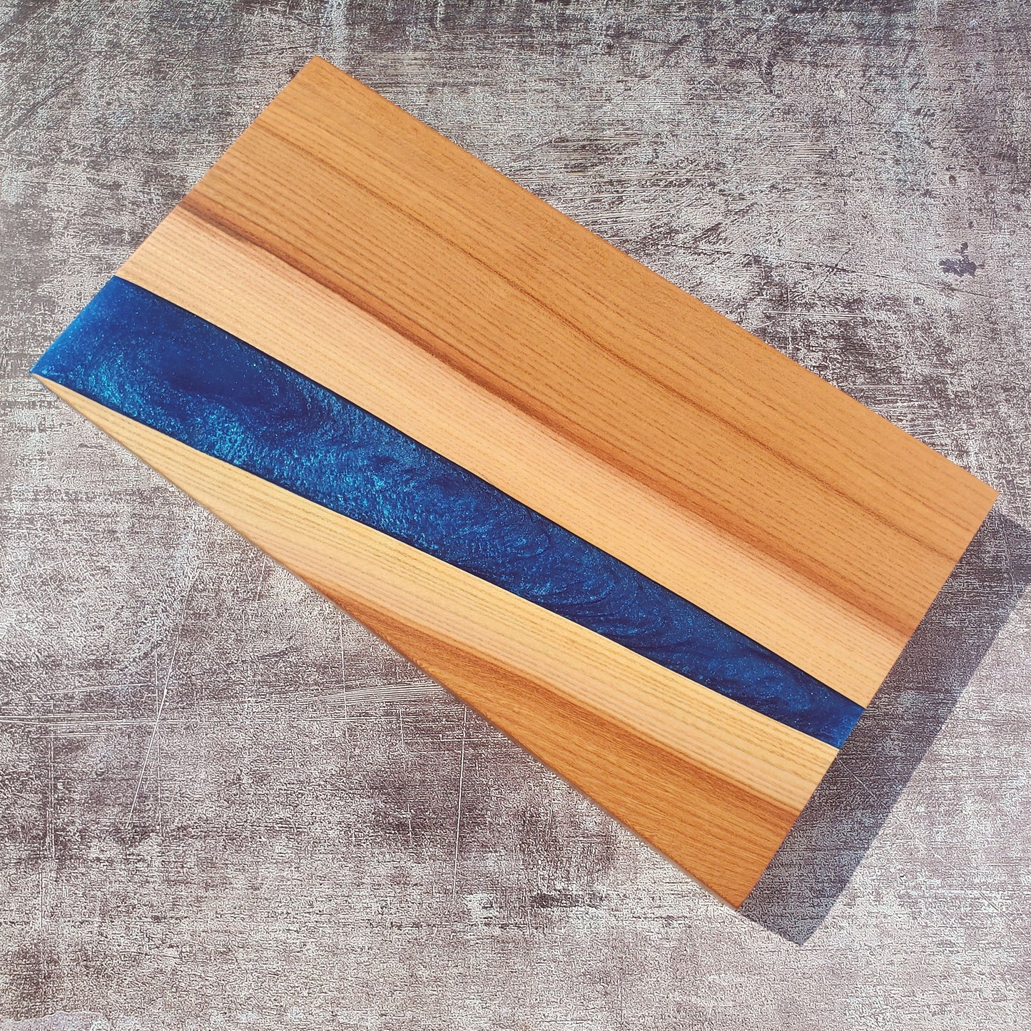 Granger Live Edge Blue Resin Charcuterie Serving Board