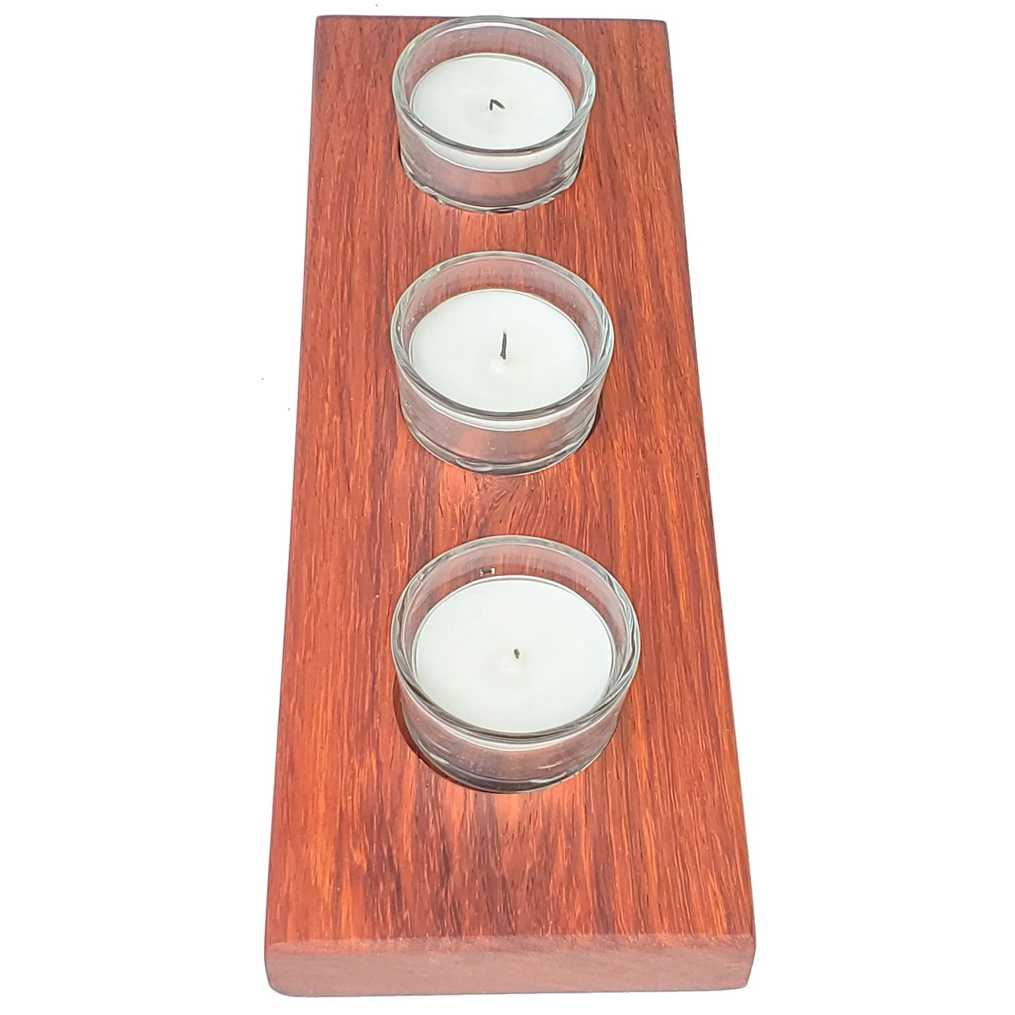 African Padauk Red Tea Light Candle Holder