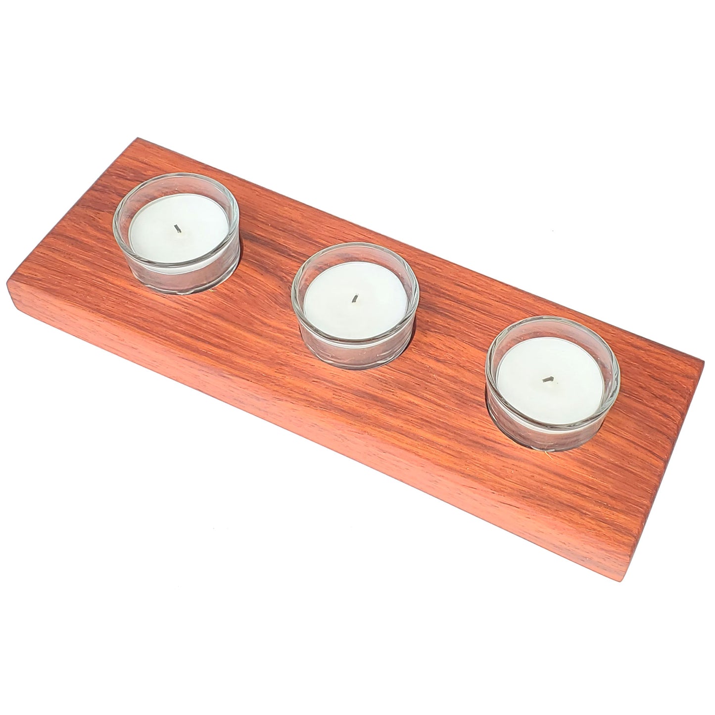 African Padauk Red Tea Light Candle Holder