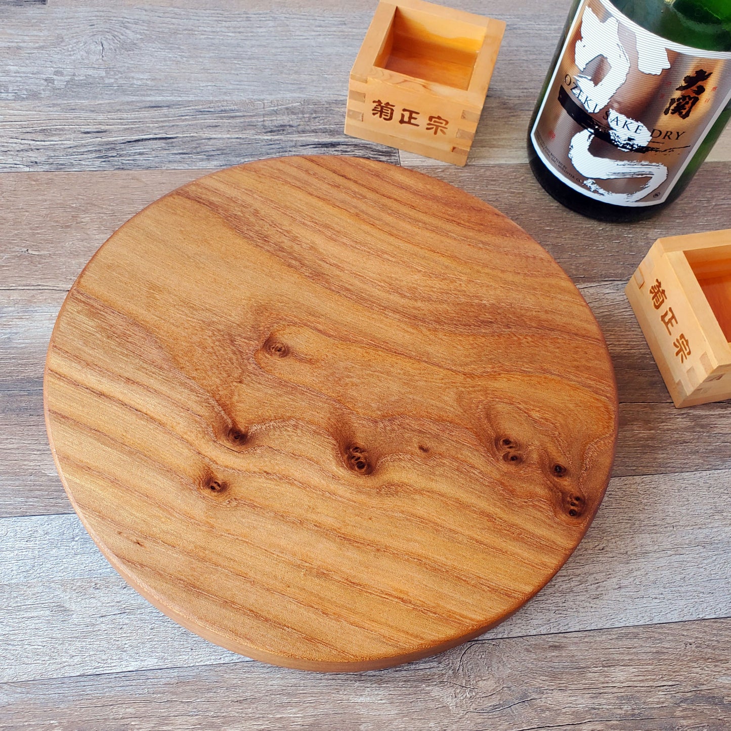 Tasha Round Elm Charcuterie Serving Board 10.75" Diameter 1.25" Thick