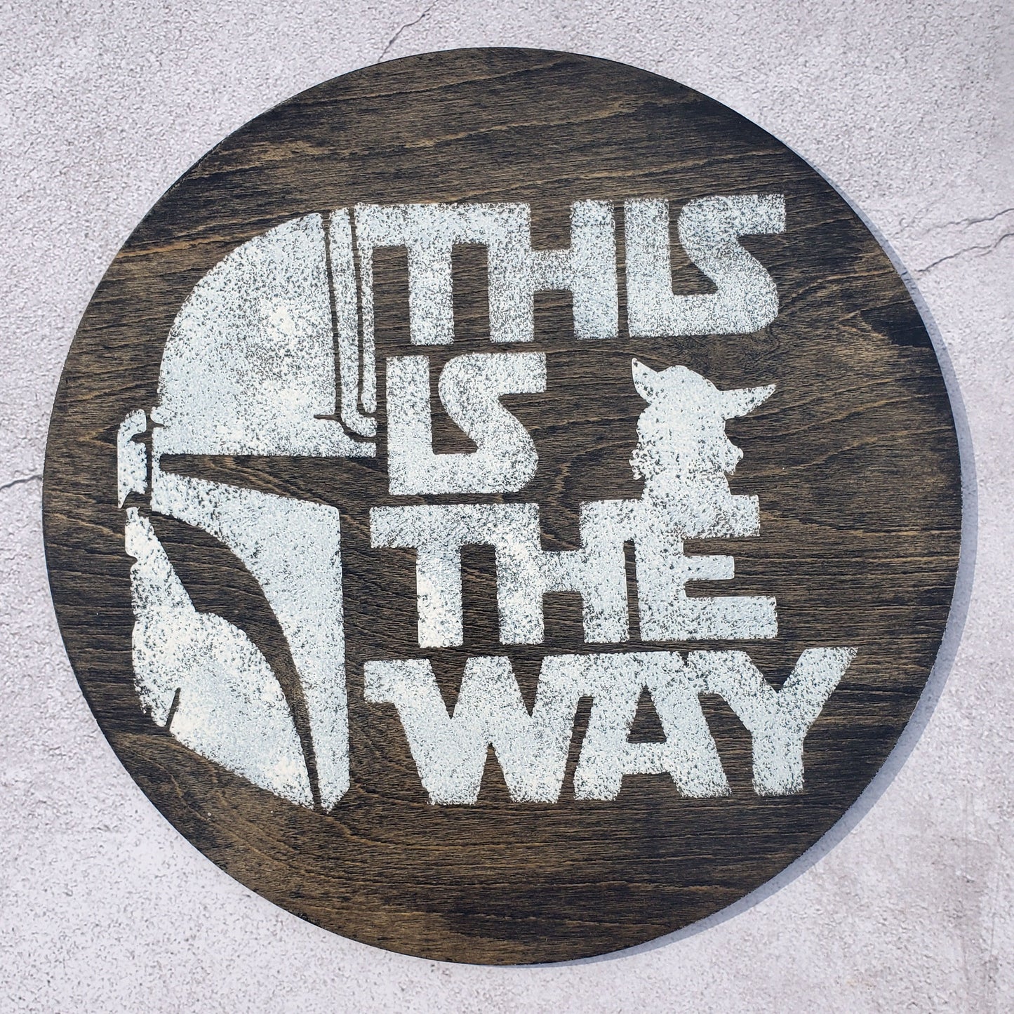 The Mandalorian "This is the way" Inspired Wood Wall Art, 12" Round