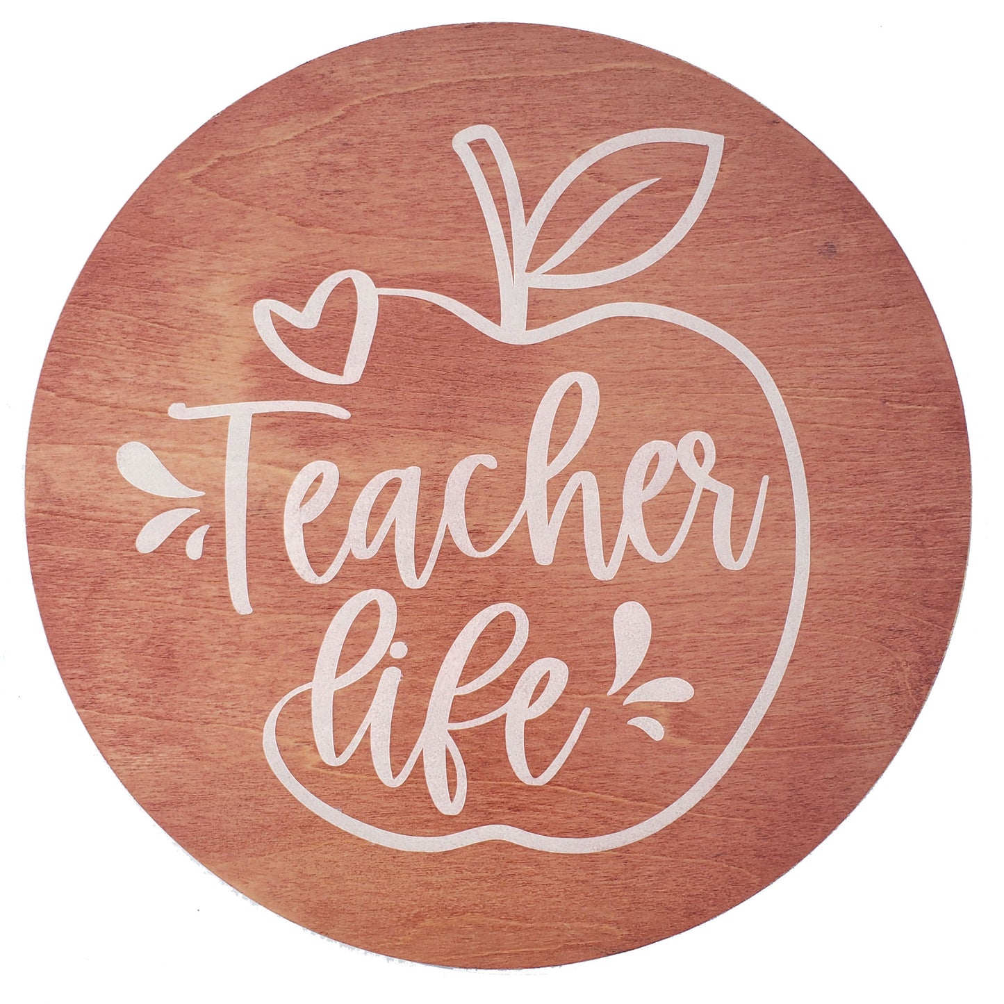 Teacher Life Love Inspired Wood Wall Art, 12" Round