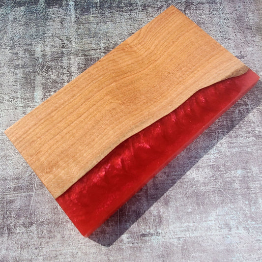 Severus Live Edge Red Resin Charcuterie Serving Board