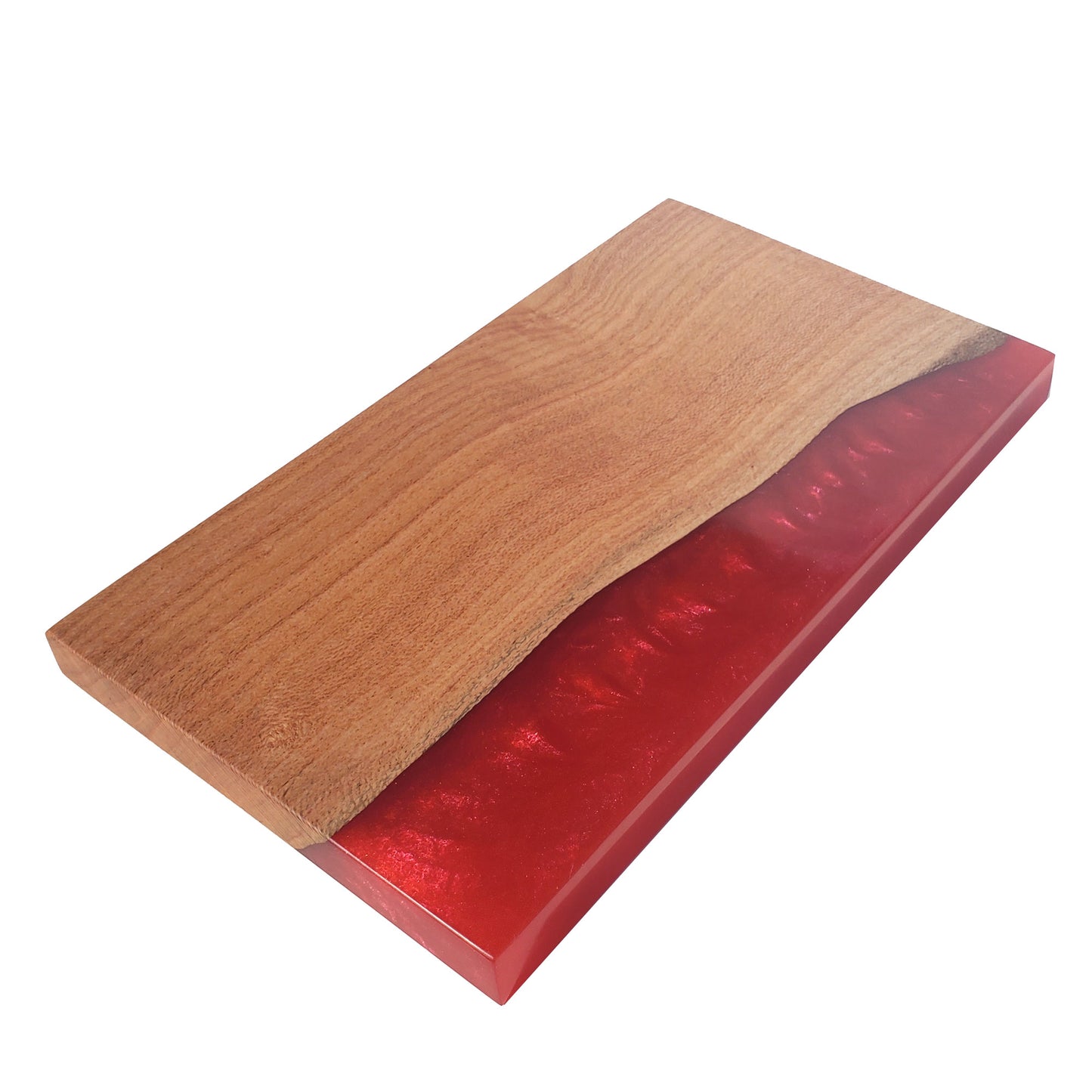 Severus Live Edge Red Resin Charcuterie Serving Board