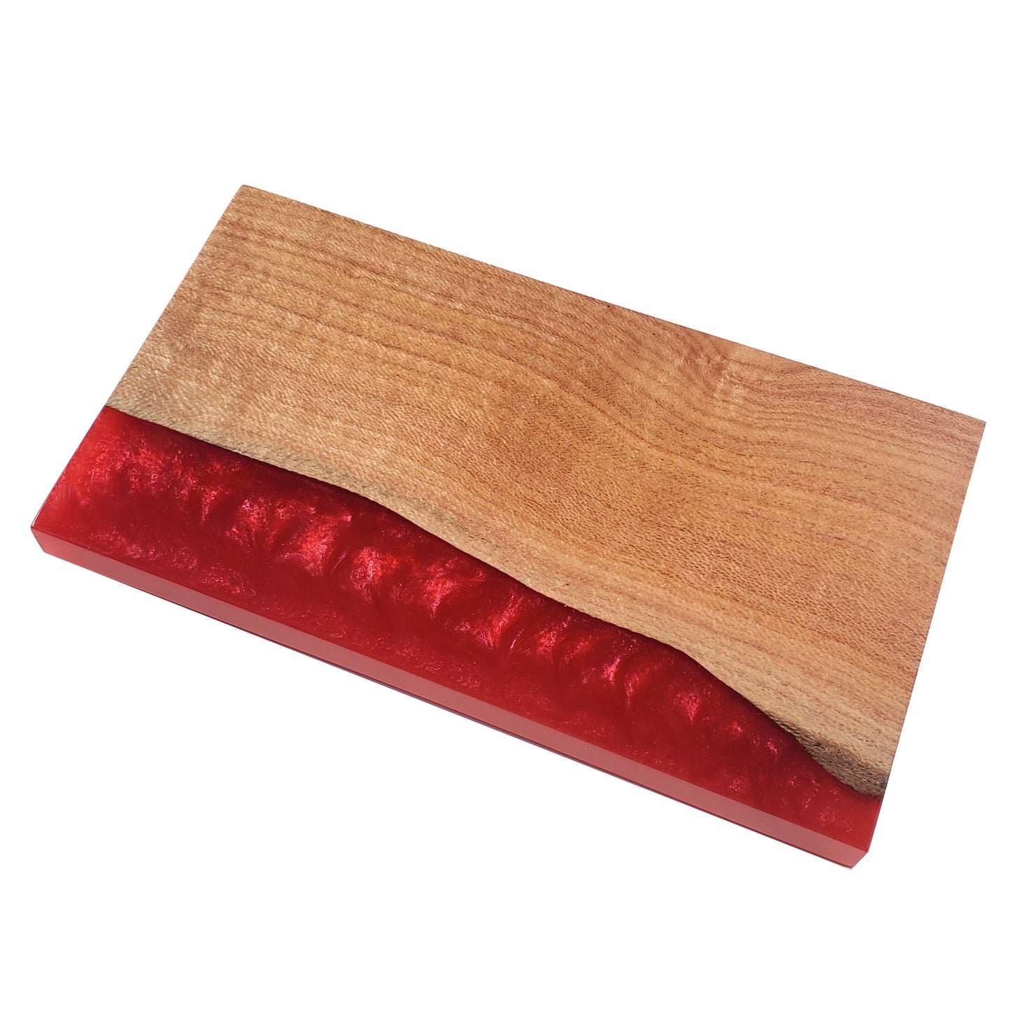 Severus Live Edge Red Resin Charcuterie Serving Board