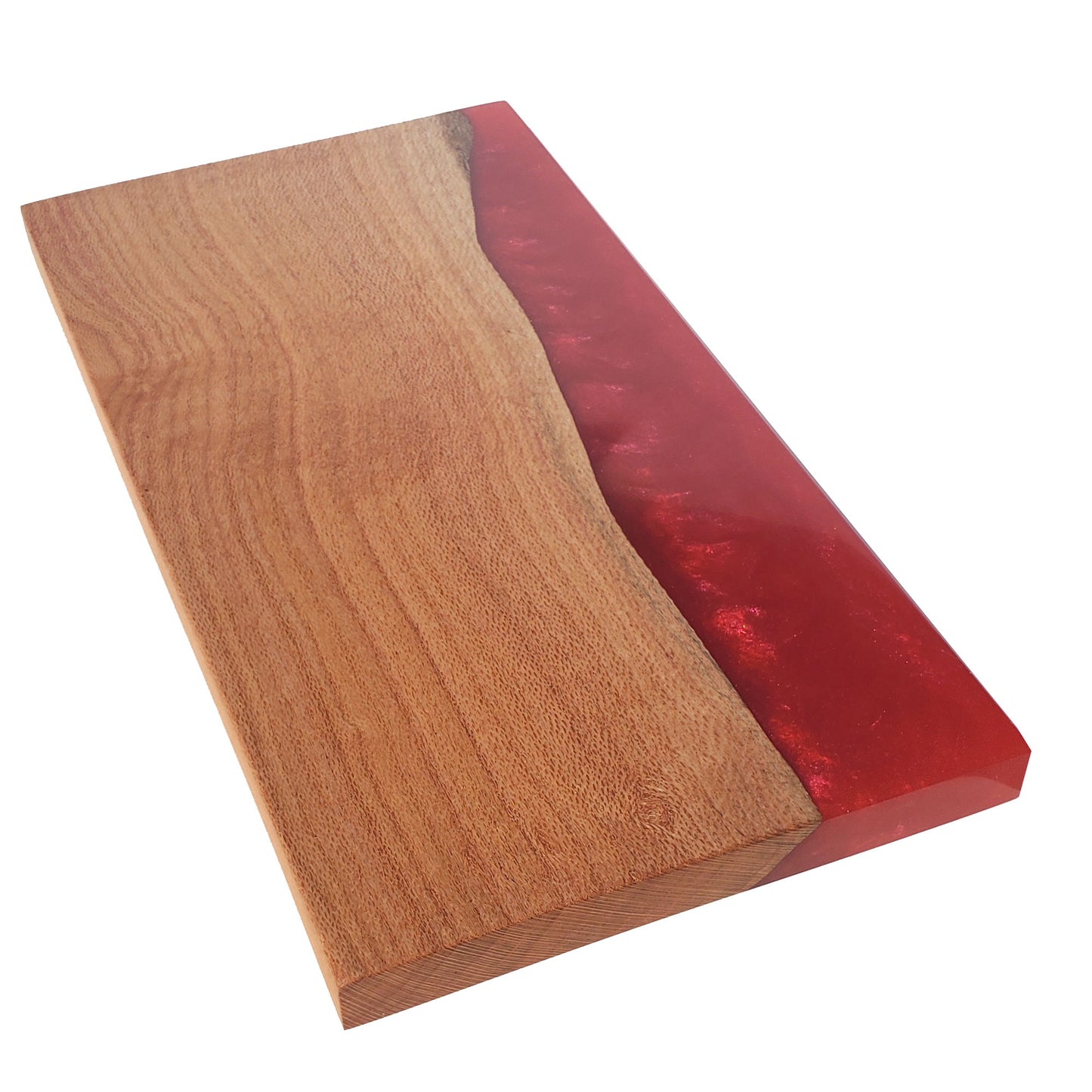 Severus Live Edge Red Resin Charcuterie Serving Board