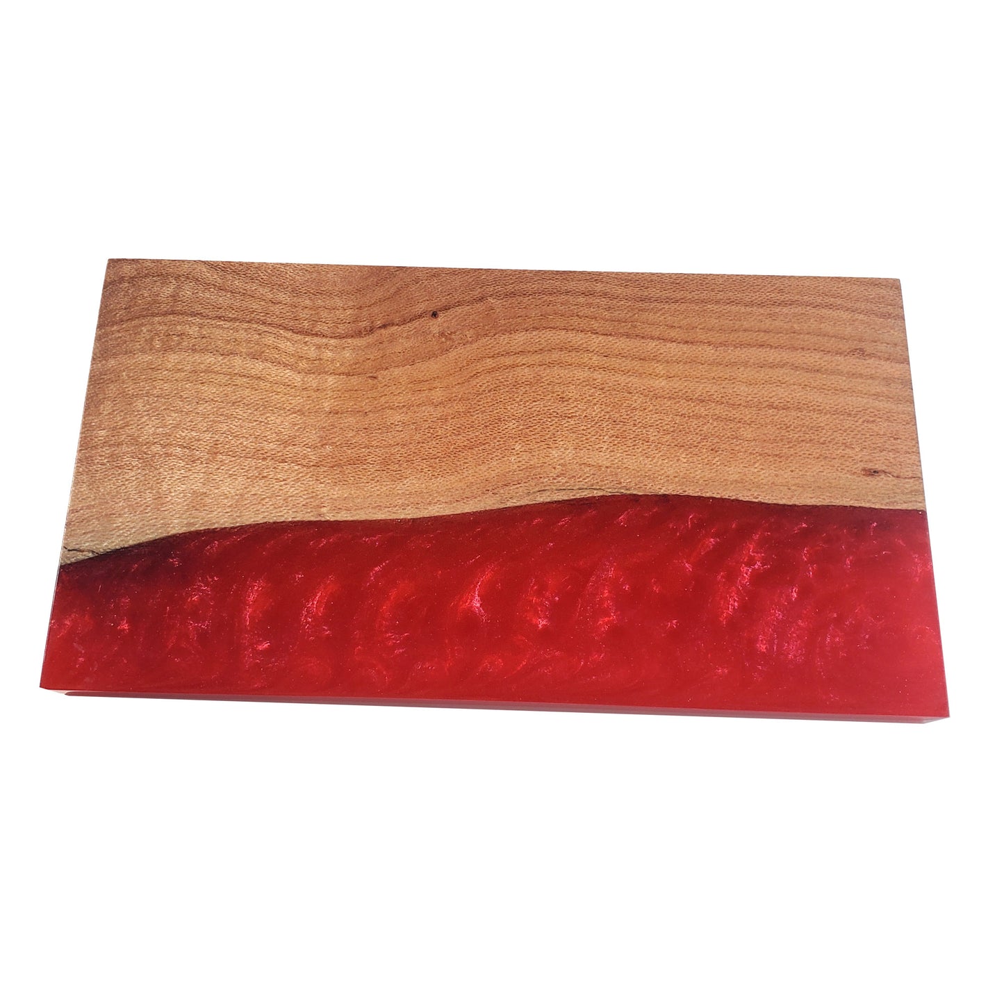 Severus Live Edge Red Resin Charcuterie Serving Board