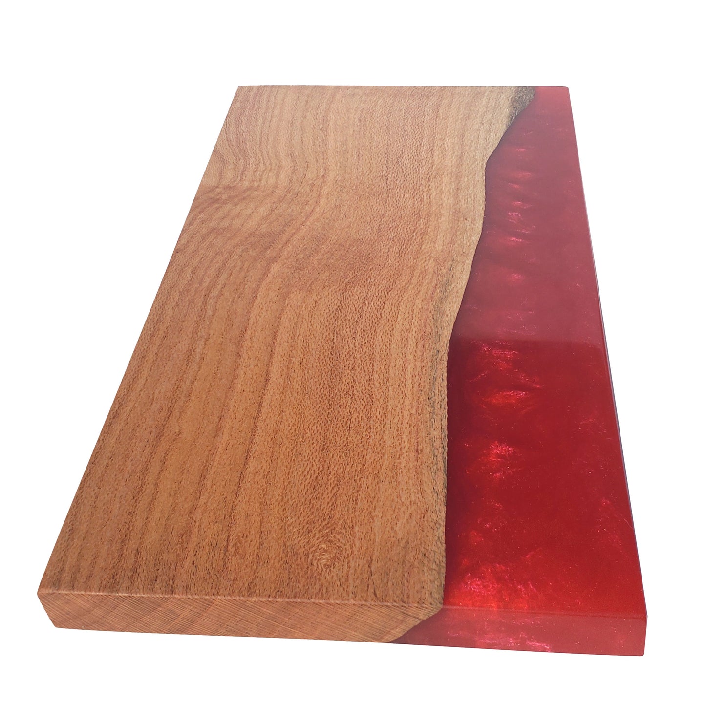 Severus Live Edge Red Resin Charcuterie Serving Board