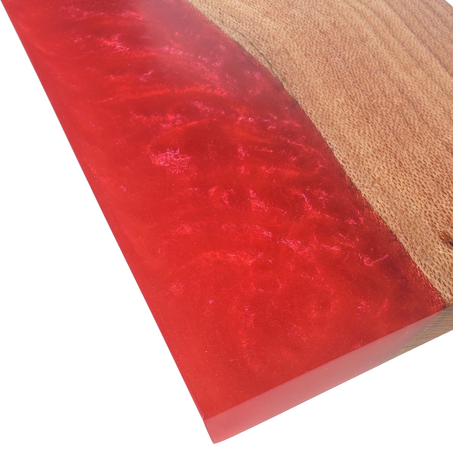 Severus Live Edge Red Resin Charcuterie Serving Board